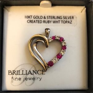 10kt gold and sterling silver heart pendant